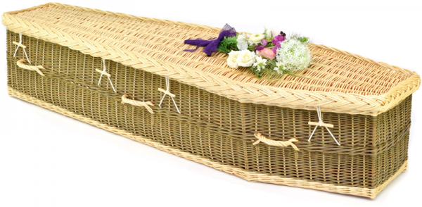 English Willow Traditional Coffin Green & Light