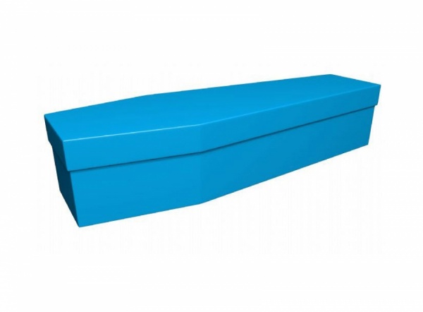 Cardboard Coffin with Aqua Blue picture