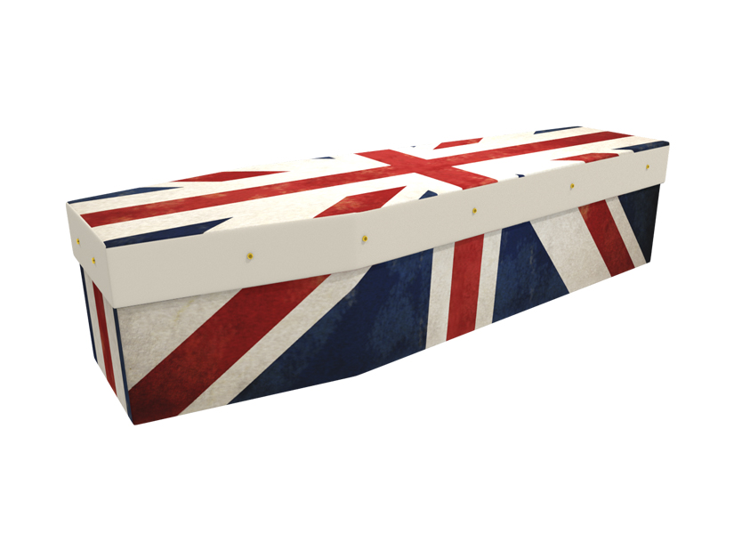 Cardboard Coffin with Antique Union Jack picture